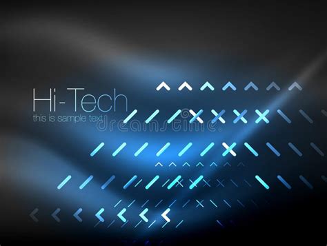 Futuristic Neon Lights On Dark Background Digital Abstract Techno