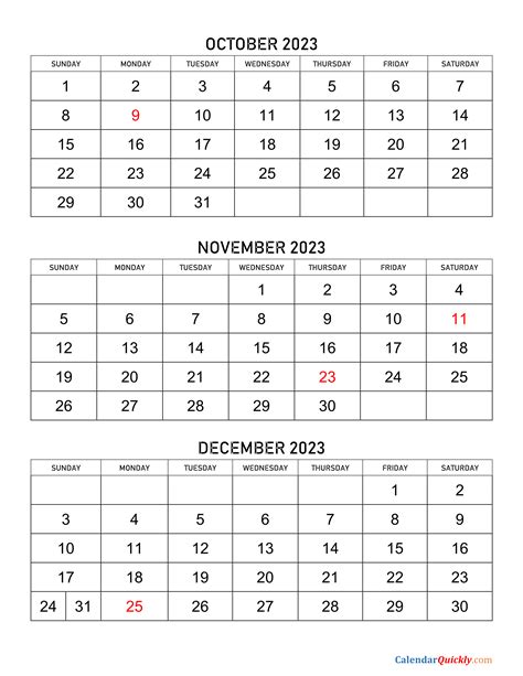 August To December 2023 Calendar Printable Free Pelajaran