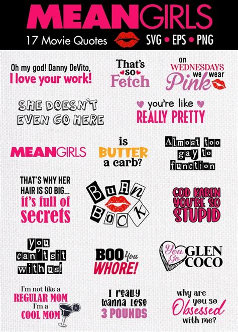 Mean Girls Svg Movie Quotes Png Eps Burn Book That S Etsy Denmark