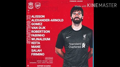 Here you can easy to compare statistics for both teams. liverpool VS arsenal line up - YouTube