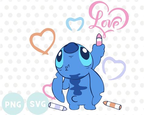 Stitch Drawing Hearts Svg Valentines Day Svg Clipart Etsy