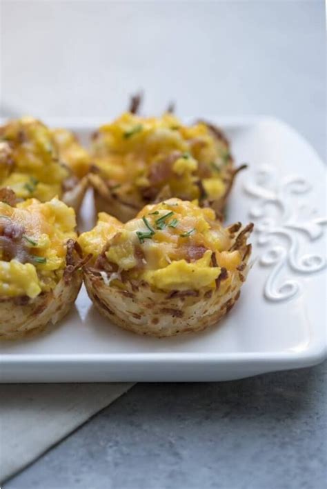 Muffin Tin Hash Brown And Scrambled Egg Cups ~