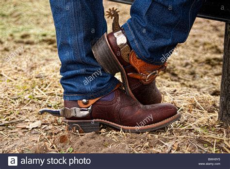 Amonida cowboy spurs, cowboy horse boot boot spurs, equestrian competition dr. Cowboy boots and spurs Stock Photo - Alamy