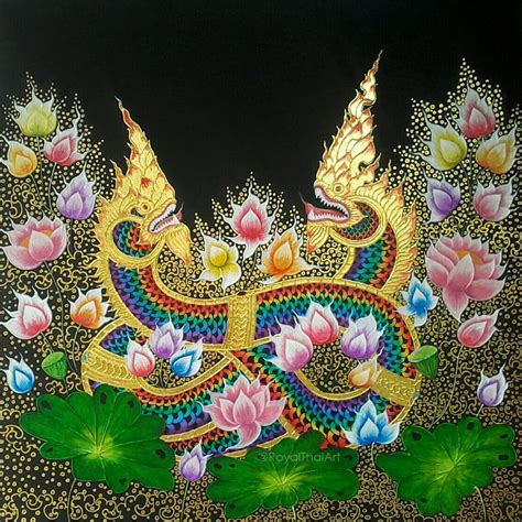 Elegant Naga Snake Painitng For Sale Online L Royal Thai Art