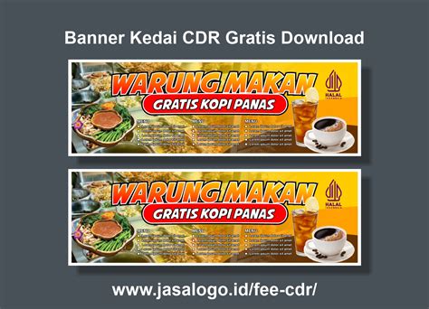 BANNER KEDAI DAN WARUNG MAKAN CDR GRATIS DOWNLOAD DAN EDIT | Guru Corel