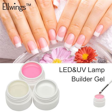 Ellwings Professional Pink Clear Color Uv Gel Nail Polish Builder Gel Transparent Nail Art
