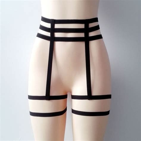 1pc hot women sexy leg garter belt elastic cage body hollow leg garter belt suspender strap