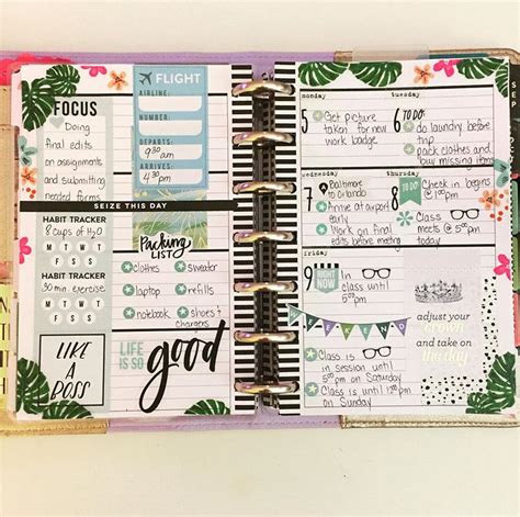 Decorating Your Happy Planner Using A Horizontal Layout In 2020 Happy