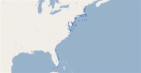 Atlantic Coast Fishing And Caution Areas United States Of America