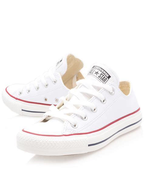 Converse White Chuck Taylor Leather Low Trainers In White Lyst