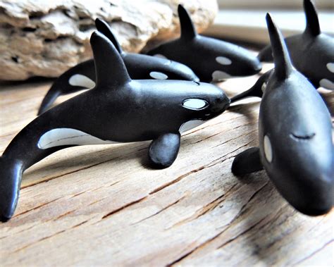 Miniature Killer Whale Orca Animal Figures Figurines Dollhouse Etsy