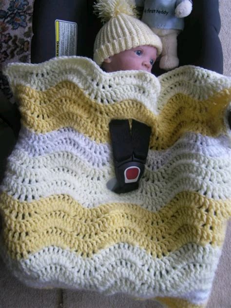 Chevron Baby Blanket Crochet Car Seat Cover Granny Knotts