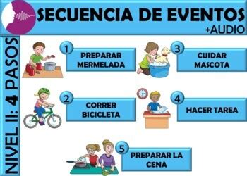 Secuencia De Eventos 4 Pasos Nivel II Sequence Of Events Spanish Boom Cards