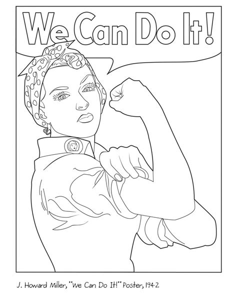 Rosie The Riveter Coloring Pages Coloring Cool