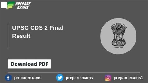 UPSC CDS 2 Final Result 2022 PDF Released PrepareExams