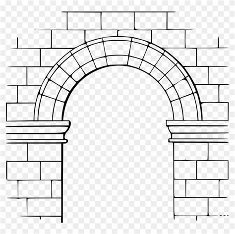 Svg Black And White Stock Collection Of Free Arched Drawing Of An