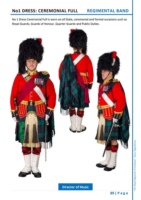 Scots Regimental Band No1 Dress Ceremonial Full Director Of Music