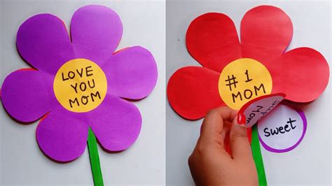 Mothers Day Card Mothers Day Craft Making Handmade Flower Card For Mom Youtube