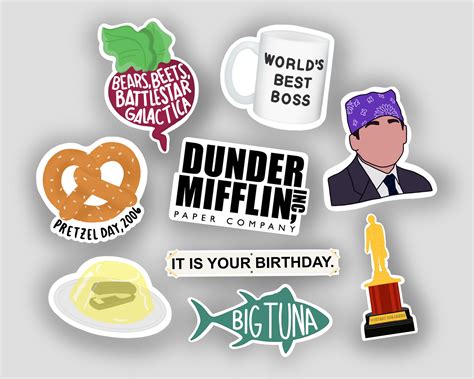 The Office Tv Show Sticker Pack The Office Stickers The Etsy