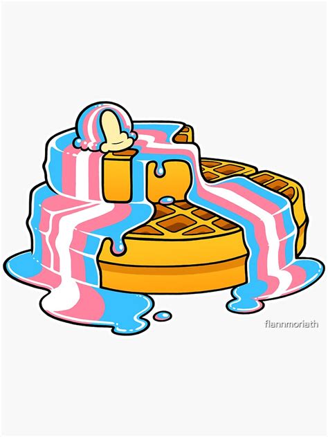 Trans Pride Waffles Lgbt Sticker For Sale By Flannmoriath Redbubble