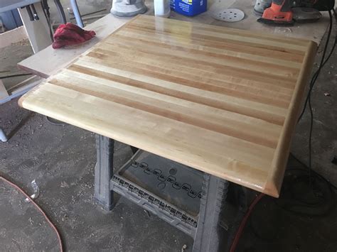 The treated maple finish (finish applied by hand) looks great with the corresponding kitchen islands. Handmade Hard Maple Butcher Block Counter Top by ...