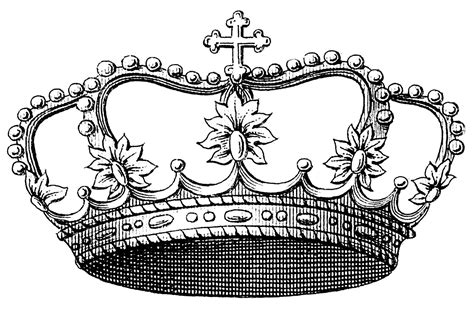 Vintage Clip Art Image Delicate Princess Crown The