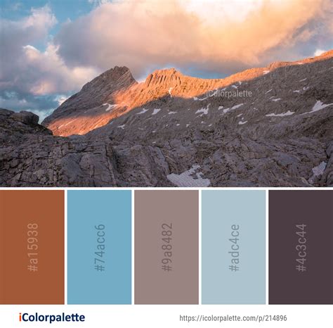 Color Palette Ideas from Mountainous Landforms Mountain Sky Image | iColorpalette