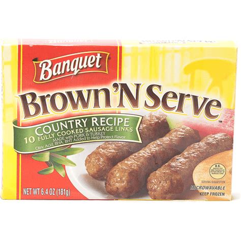 Banquet Brown N Serve Country Recipe Fully Cooked Sausage Links 10 Ea