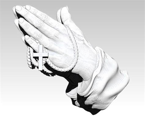 Praying Hand With Cross 3d Model 3d Model Hand Model Pray