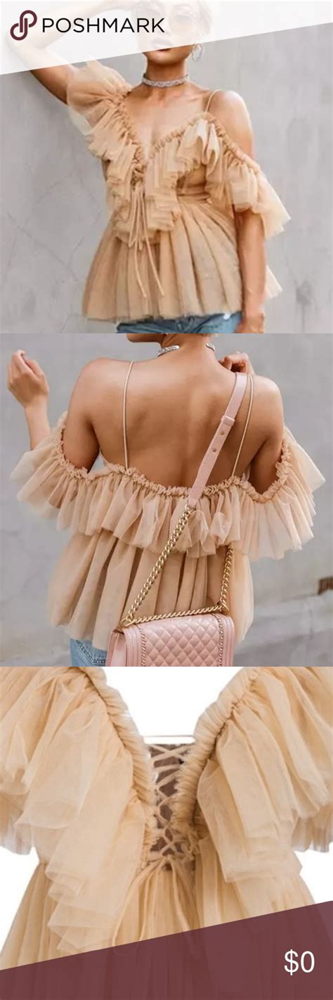 Bohemian Nude Tiered Ruffles Tulle Blouse Coming Soon This Bohemian