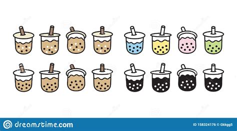 Milk tea with tapioca pearls. boba doodle - Google Search in 2020 | Bubble milk tea ...
