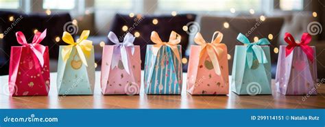 Design Vibrant And Festive Birthday Party Giveaway Bags Stock Image