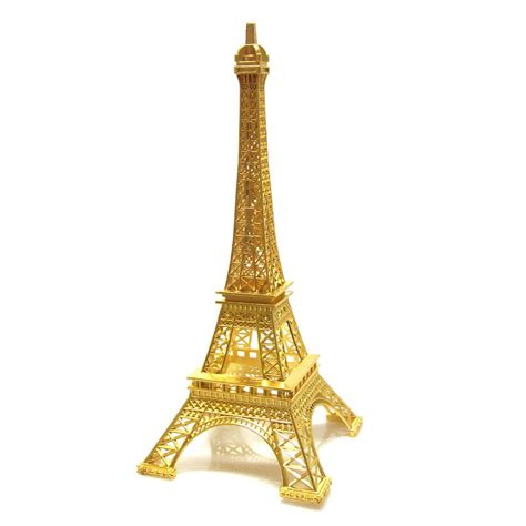 Metal Eiffel Tower Paris France Souvenir 15 Inch Gold