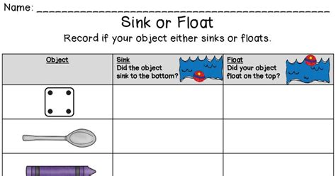 Sink Vs Float Pdfpdf Teaching Preschool Sink Or Float Stem Activities