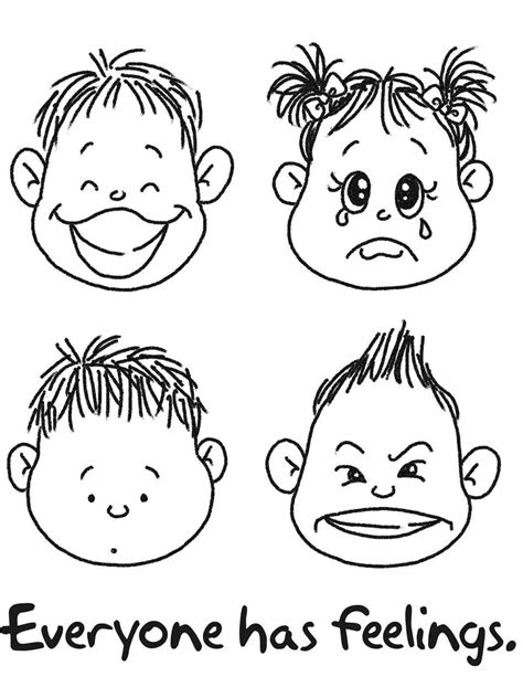 Emotions And Feelings Coloring Pages