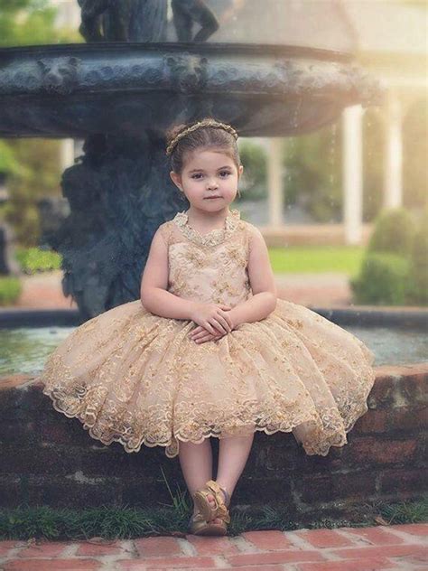 The style of your life. Cute Baby Tutu Dresses For Weddings Gold Appliques Communion Flower Girl Dress on Luulla