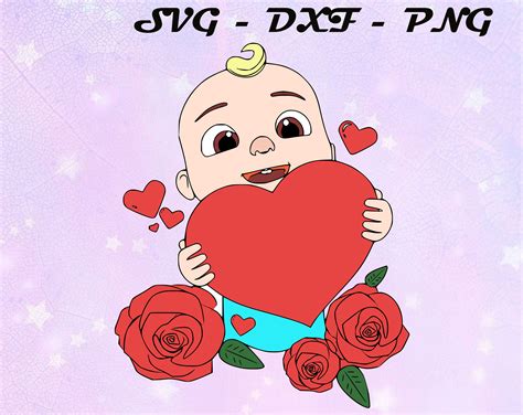 Cocomelon Happys Valentines Day Svg Dxf Png Cocomelon Etsy