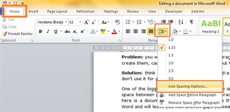 Editing A Document In Microsoft Word Part I Paragraph Spacing Va