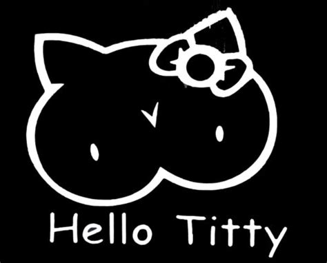 Hello Titty Hello Kitty Parody Boobs Breast Vinyl Decal Car Truck