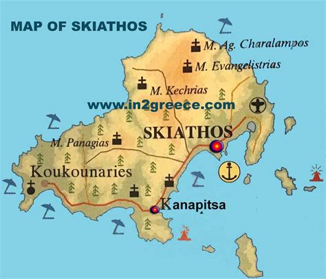 Skiathos Map Of Skiathos Greece