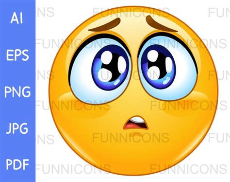 Clipart Cartoon Eines Sorgen Emoji Emoticon Traurig Und Etsy