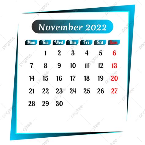 Simple Wall Calendar November 2022 November 2022 Calendar November