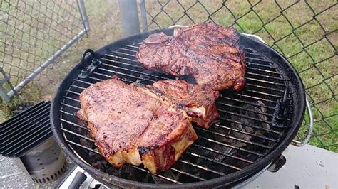 The process of grilling t bone steaks should be familiar for those who are used to grilling meats. Weber Smokey Joe grilling T bone steak - YouTube
