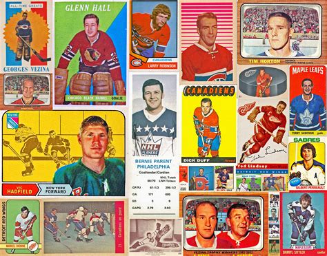 Vintage Hockey Cards Collage Hockey Cards Hockey Nhl Players