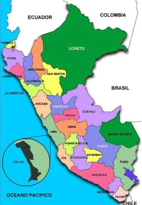 Mapa Del Perú Con Nombres Regiones Y Departamentos Para Descargar E
