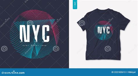 New York City T Shirt Vector Design Poster Print Template Stock