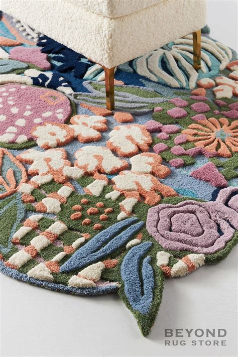 Oval Shaped Multicolored Flowers Hand Tufted 100 Wool Etsy In 2022