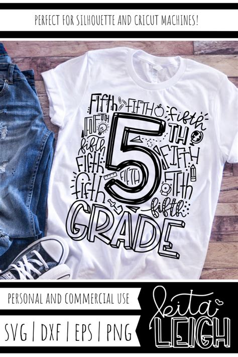 Fifth Grade Typography Shirt First Day Of School Svg 113355 Svgs