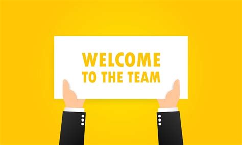 Welcome To The Team Banner In Hands Partnership Teamwork Concept Vector