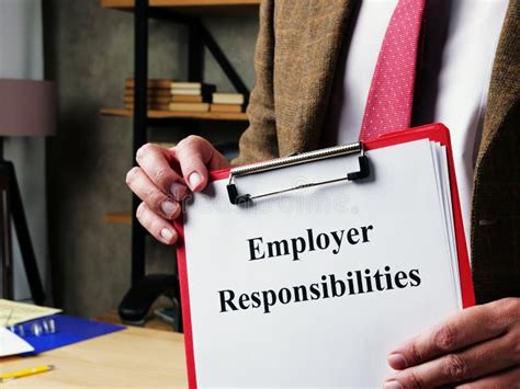 Employer Responsibilities And Duties In Manager Hands Stock Image
